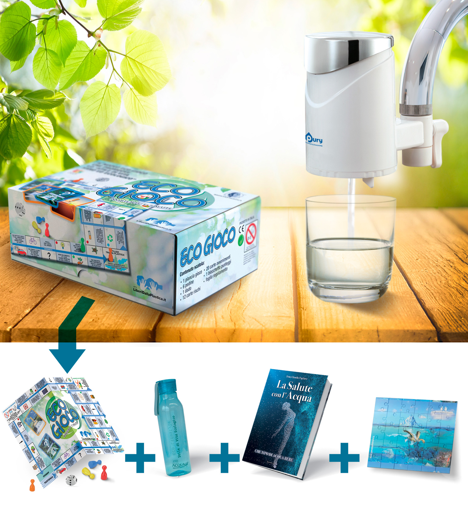 pury per acqua pura dal rubinetto di casa con omaggio il kit ecologico