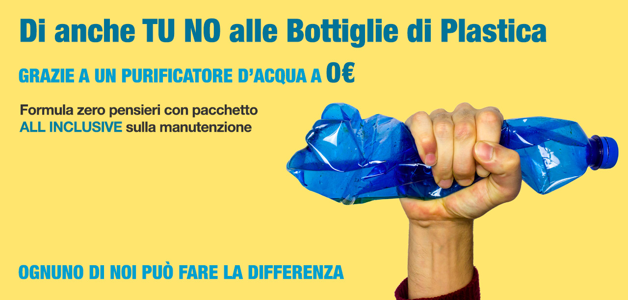 offerta depuratore acqua domestico per dire no alle bottiglie di plastica