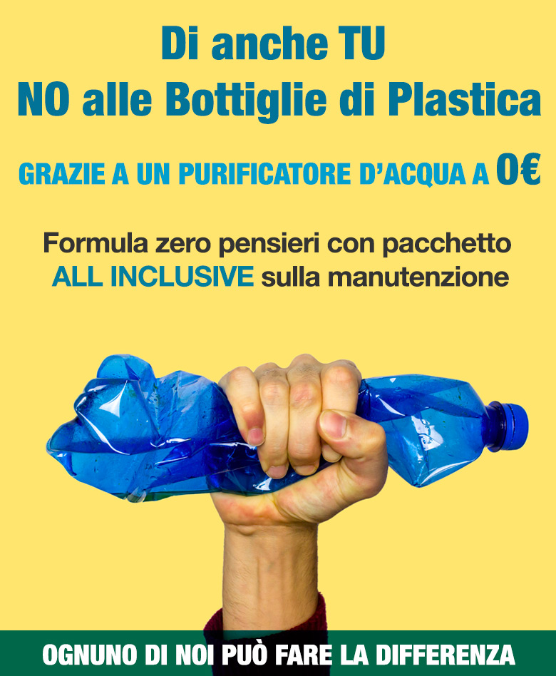 offerta depuratore acqua domestico per dire no alle bottiglie di plastica