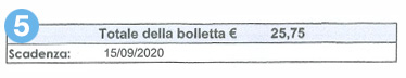 totale della spesa da versare per la bolletta per la fornitura dell'acqua