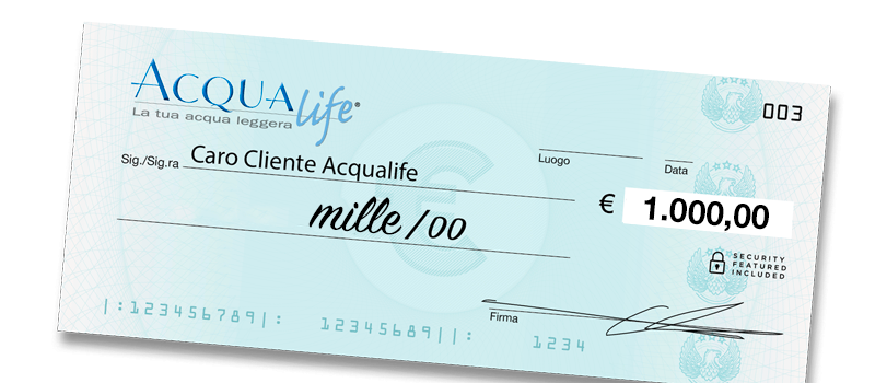 assegno cliente acqualife
