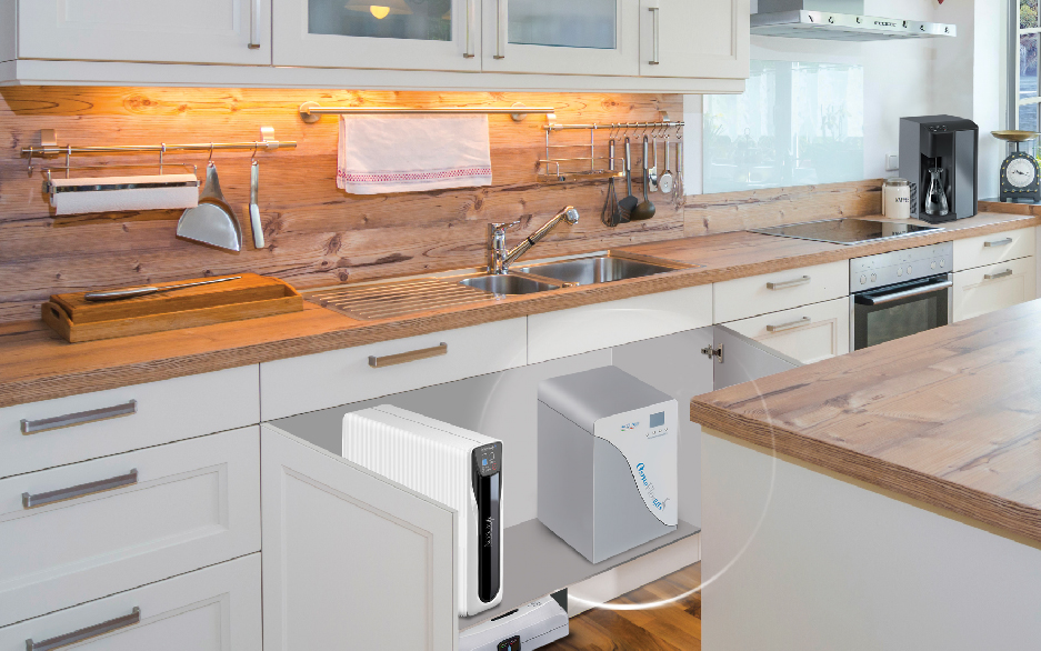 erogatore e purificatore acqua installati in cucina